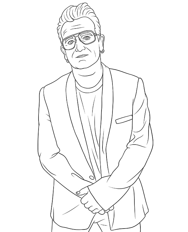 Bono Coloring Sheet Celebrity