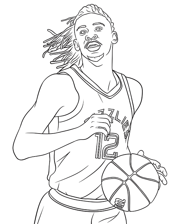 Ja Morant Picture for Coloring