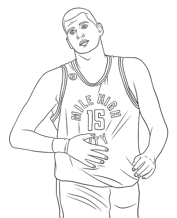 Nikola Jokic Coloring Page for Children