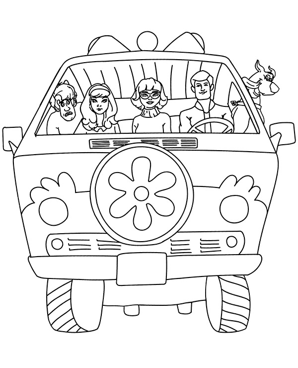 Scooby-doo Car Coloring Sheet