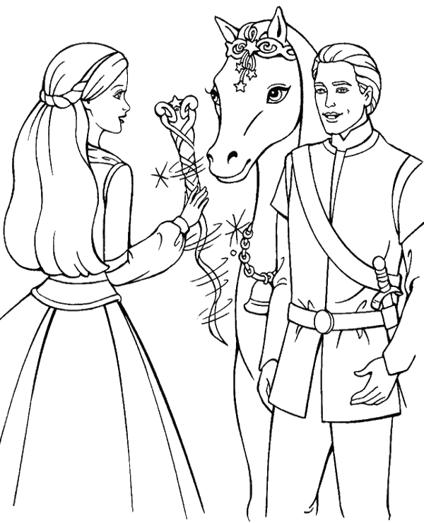Barbie Dancer and Ken Coloring Page