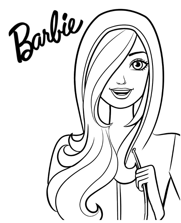 Barbie Face and Logo Coloring Page