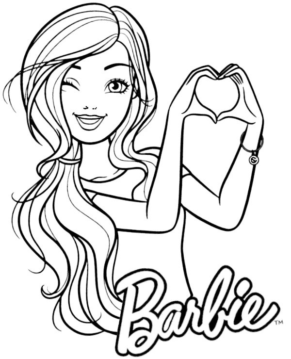 Barbie Coloring Page Wink