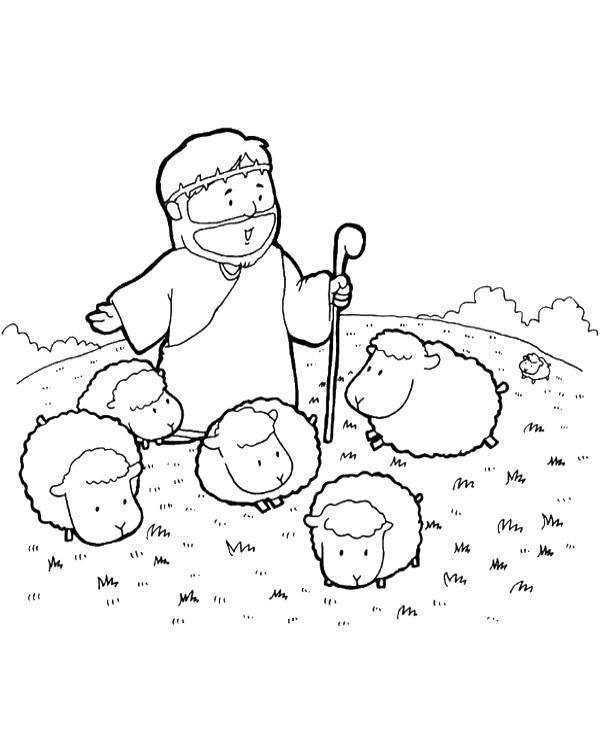 Shepherd Christian Coloring Page