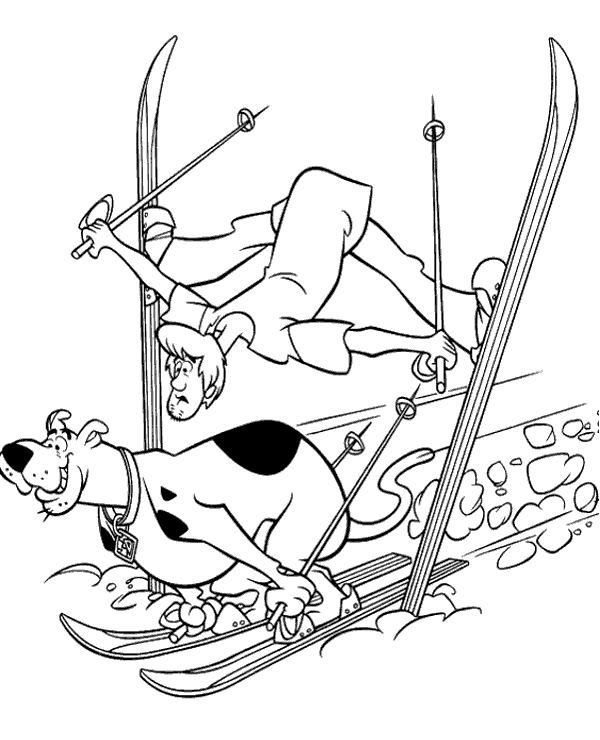 Scooby Doo & Shaggy Funny Coloring Pages