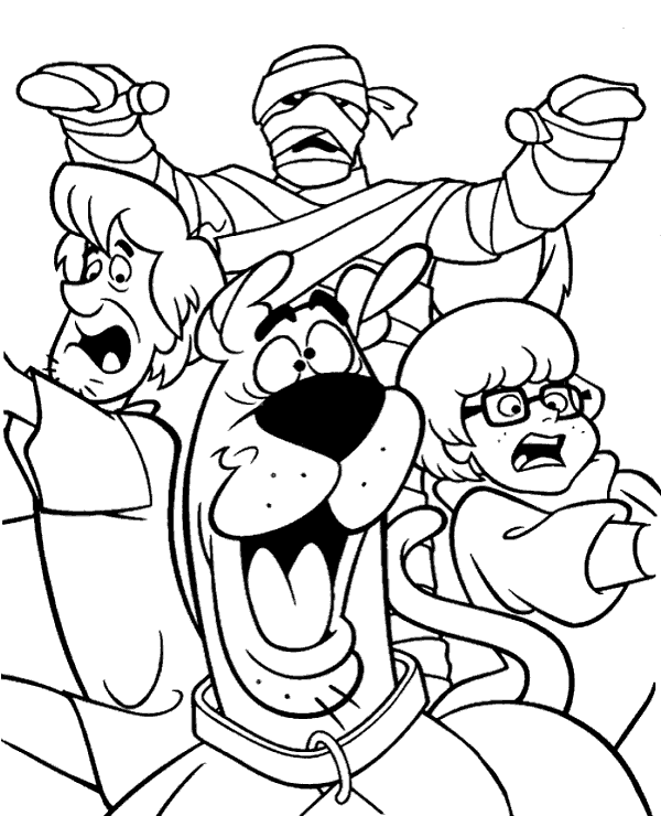 Scooby Doo & Mummy Coloring Page