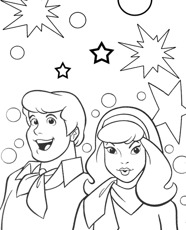 Daphne and Fred Coloring Page