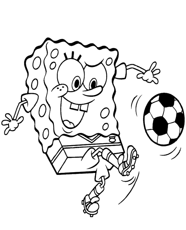 Spongebob Football Coloring Page