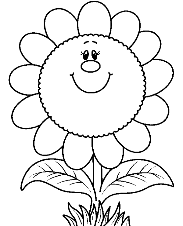 Smiled Flower Coloring Page