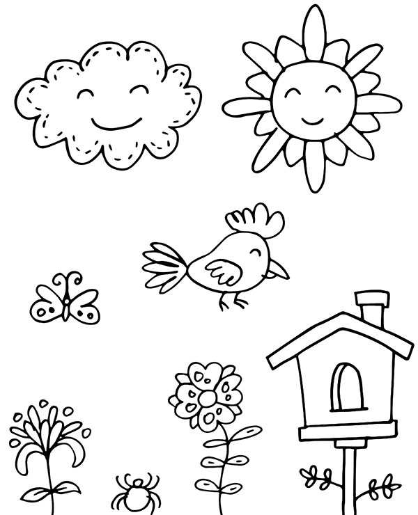 Coloring Page Spring