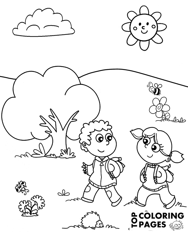 Meadow Coloring Page for Spring