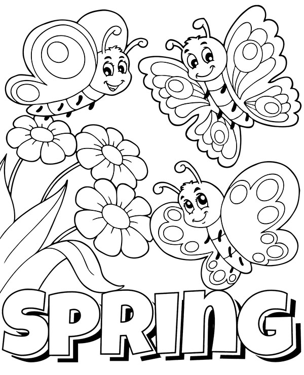 Butterflies & Spring Coloring Sheet