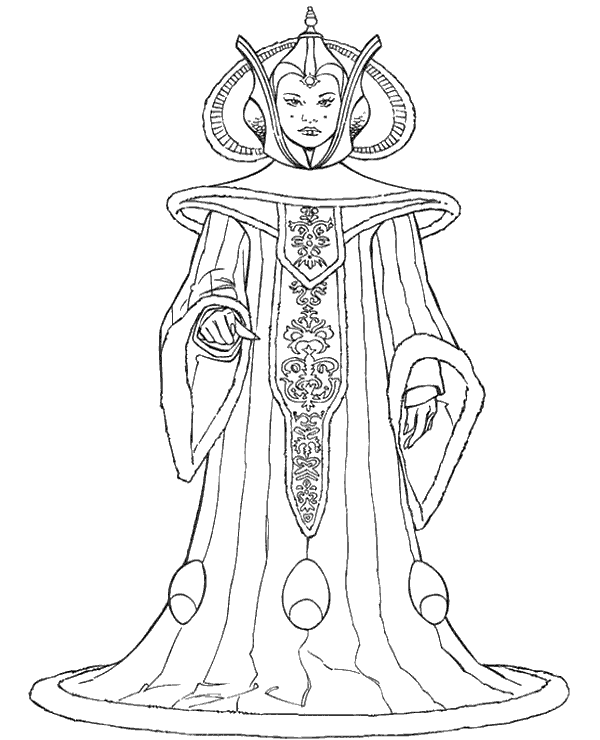 Queen Amidala Coloring Page Star Wars