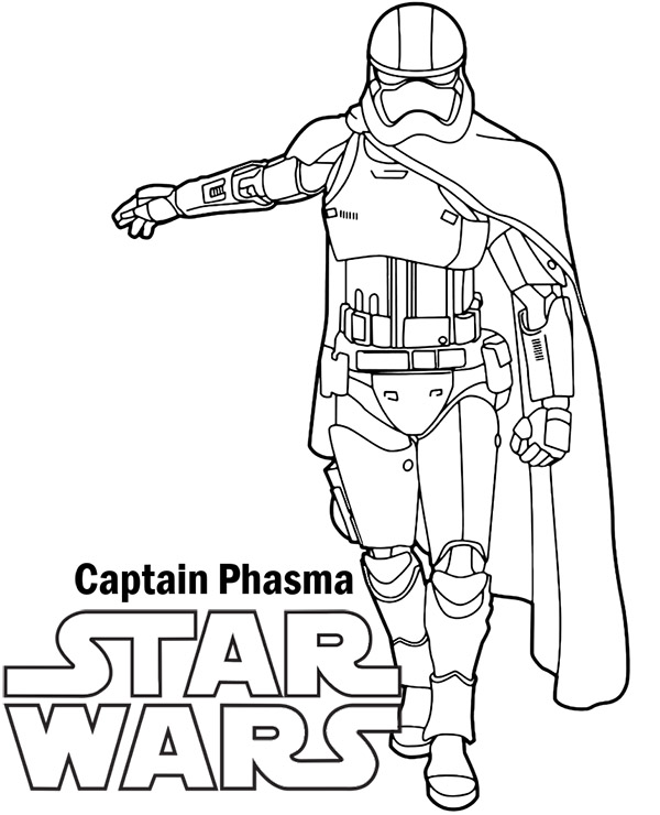 Phasma Coloring Page Star Wars