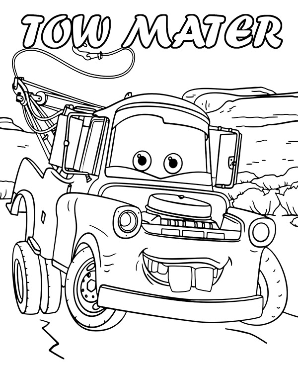 Tow Mater Coloring Sheet