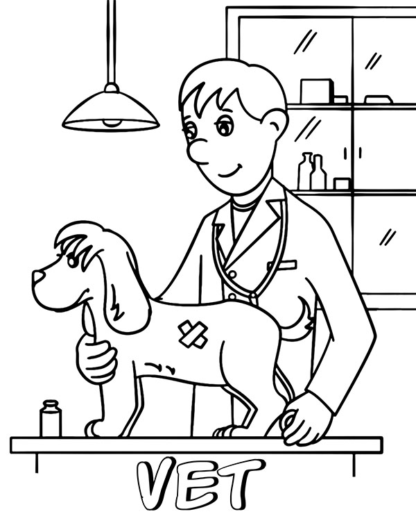 Vet Coloring Page