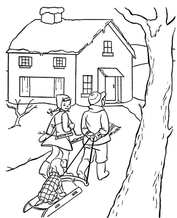 Coloring Page for Wintertime