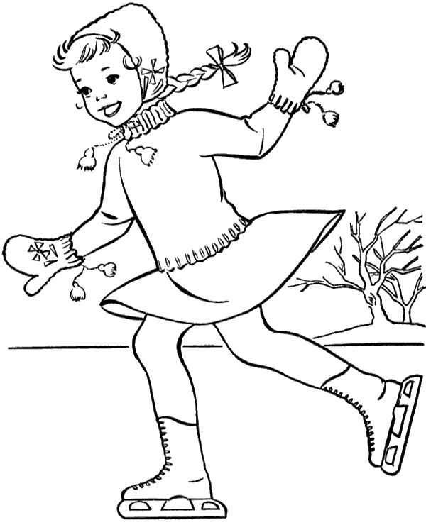 Classic Coloring Picture Skating