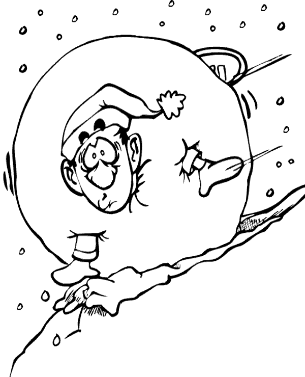 Winter Snow Ball Coloring Page